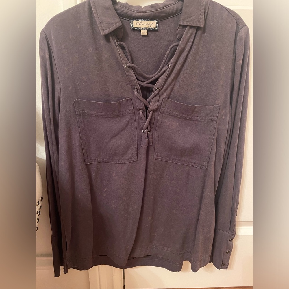 Ethereal long sleeve lace up top